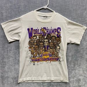 Salem T-Shirt Men’s Medium VTG Los Angeles Lakers Caricature 1987 Championship